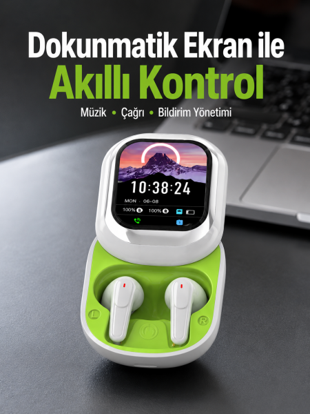 Dokunmatik Ekranlı Aktif Gürültü Azaltma Özellikli Kablosuz Kulaklık V5.4 - Lisinya