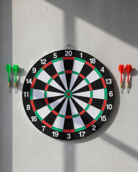Ev ve Oyun Alanları İçin Dart Tahtası 12 İnç 4 Dart Oku Dahil - Lisinya