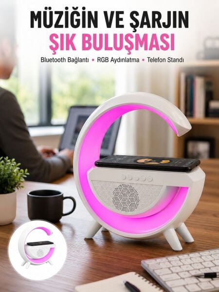 Yeni Nesil Bluetooth Hoparlör Speaker 5.0 Taşınabilir G Şeklinde Powerbankli Yeni Nesil - Lisinya