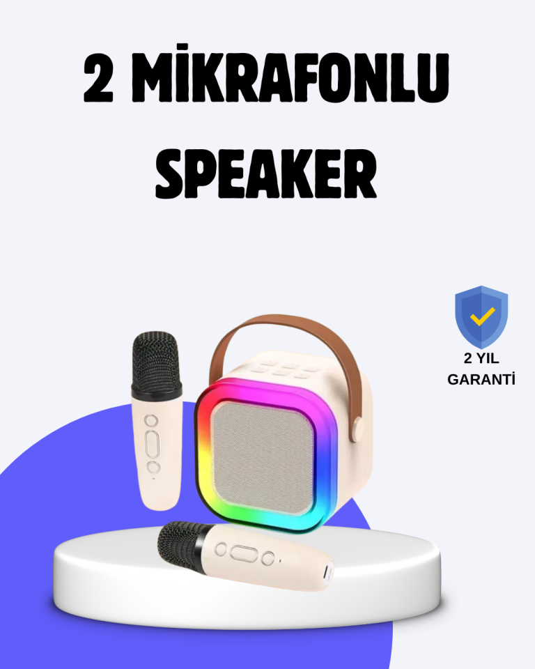 Taşınabilir Bluetooth Karaoke Hoparlör – 2400 mAh Batarya - Lisinya