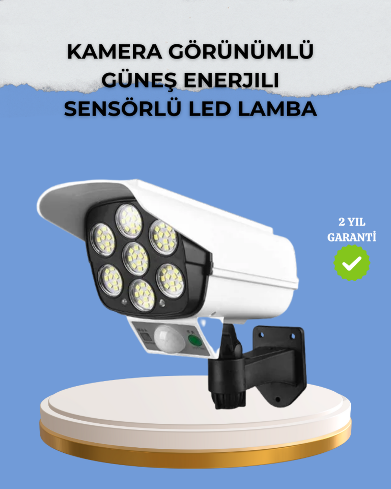 YamanHobi Kamera Görünümlü Solar LED Duvar Lambası 6 SMD 3 Modlu