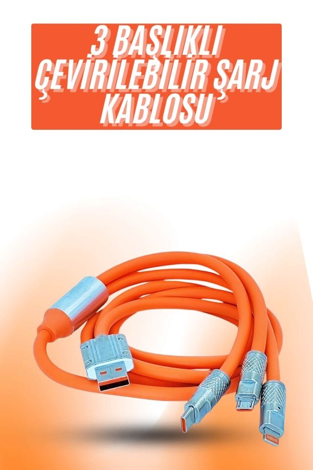YamanHobi 120W Type-C Hızlı Şarj Kablosu 180° Döner Başlıklı Data Kablosu