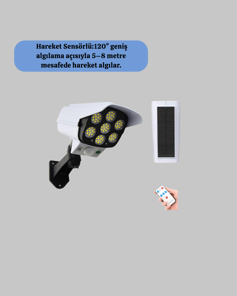YamanHobi Kamera Görünümlü Solar LED Duvar Lambası 6 SMD 3 Modlu