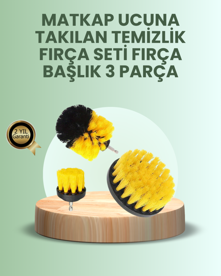 Banyo ve Mutfak İçin Matkap Ucu Temizlik Fırçası 3’lü Set - Lisinya