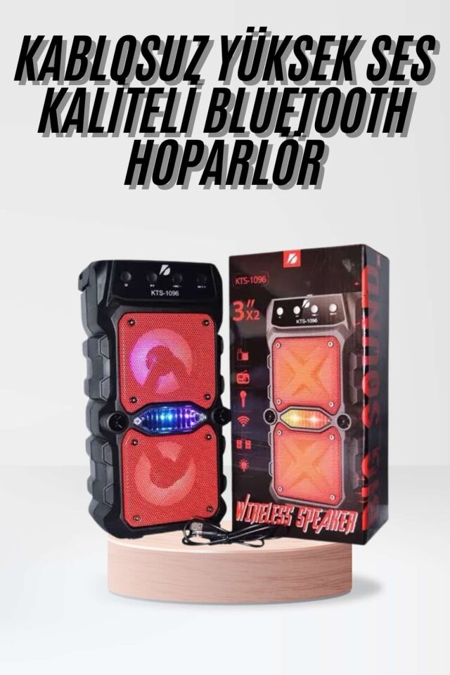 Taşınabilir Kablosuz Bluetooth Hoparlör Uzun Pil Ömrü Led Işıklı - Lisinya