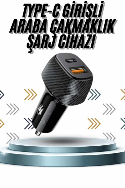Hızlı Oto Şarj Cihazı 38W Çift Girişli HIzlı Şarj Oto Çakmaklık Type-C