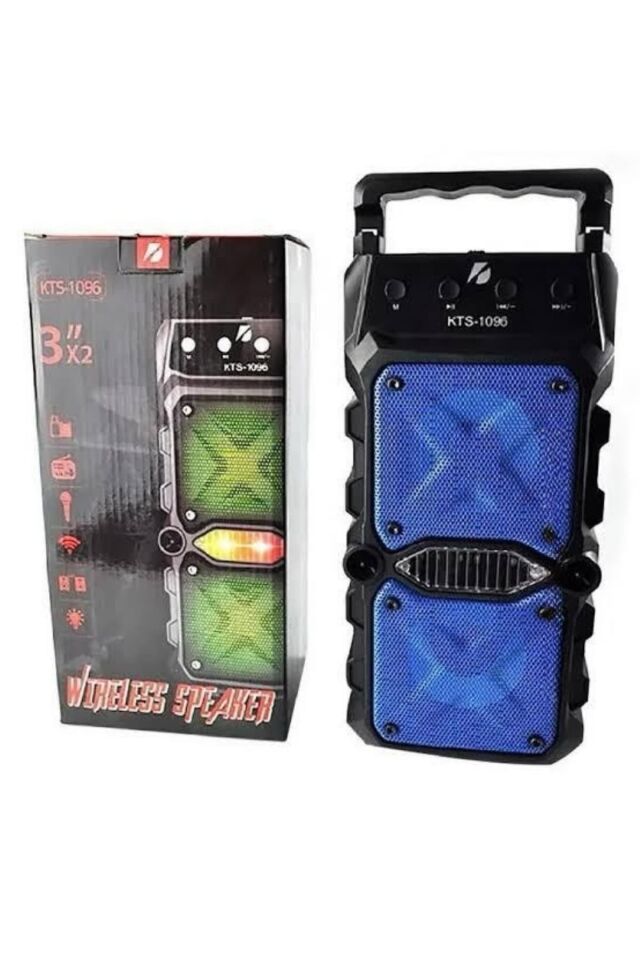 YamanHobi KTS 1096 Çift Hoparlörlü Bluetooth Hoparlör 5 Saat Kullanımlı Siyah