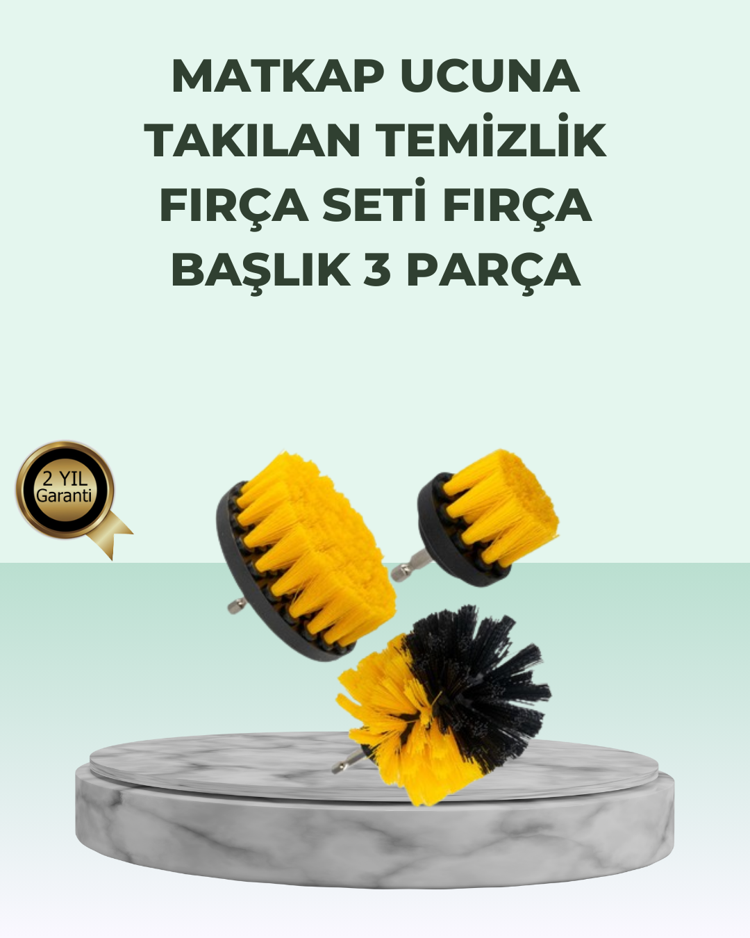 Matkap Uyumlu Temizlik Fırçası Seti 3’lü Çok Amaçlı - Lisinya