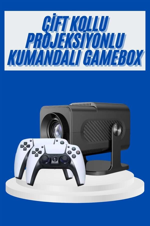 4K Android Smart Wi-fi Çift Kollu Projeksiyon Game Box Kumandalı Taşınabilir - Lisinya