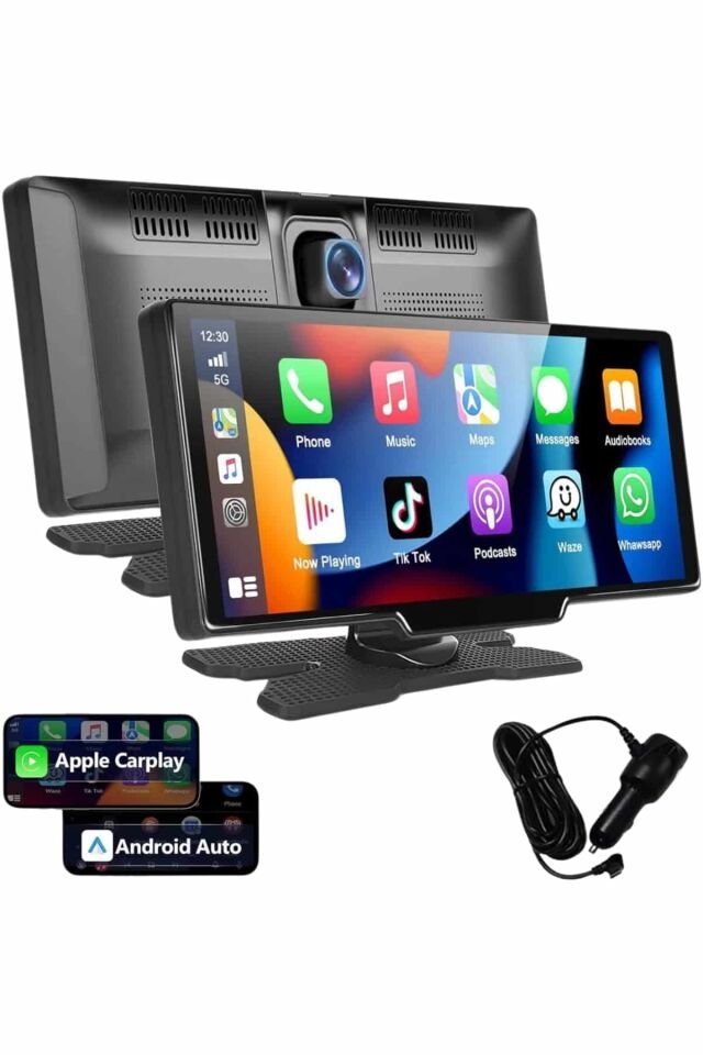 4K 10.2 İnç Çift Kameralı Araç Multimedya Ekranı CarPlay Kablosuz Tüm Cihazlara Uyumlu - Lisinya