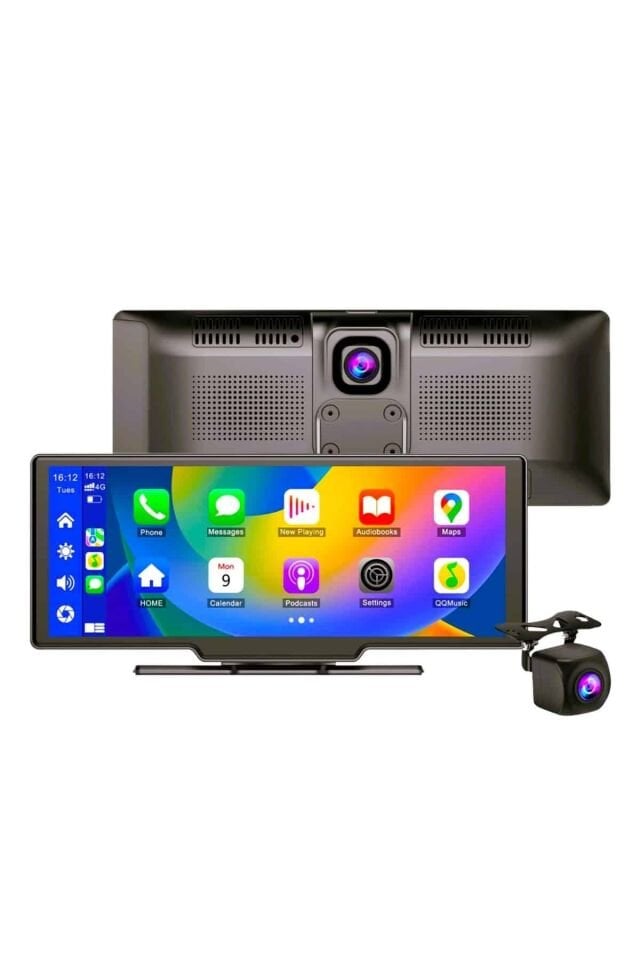 4K 10.2 İnç Çift Kameralı Araç Multimedya Ekranı CarPlay Kablosuz Tüm Cihazlara Uyumlu - Lisinya