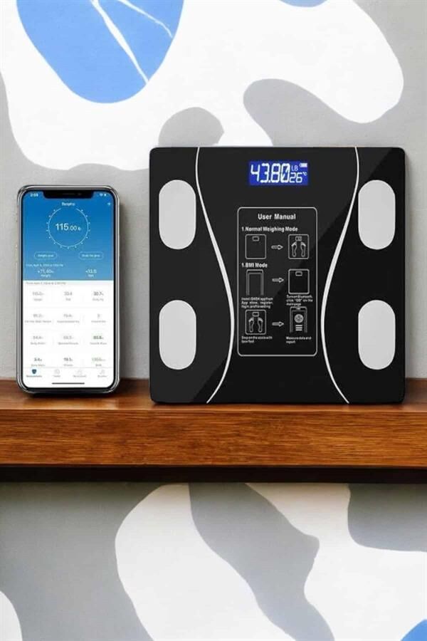 Tartı Baskül Dijital Elektronik Tartı Vücut Analiz Wifi Akıllı Yağ Ölçer - Lisinya