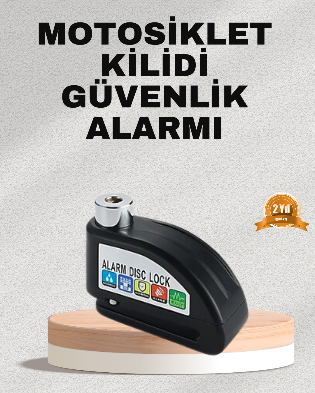 Ekonomik Alarm Disk Kilidi Motosiklet Scooter Bisiklet Güvenlik - Lisinya