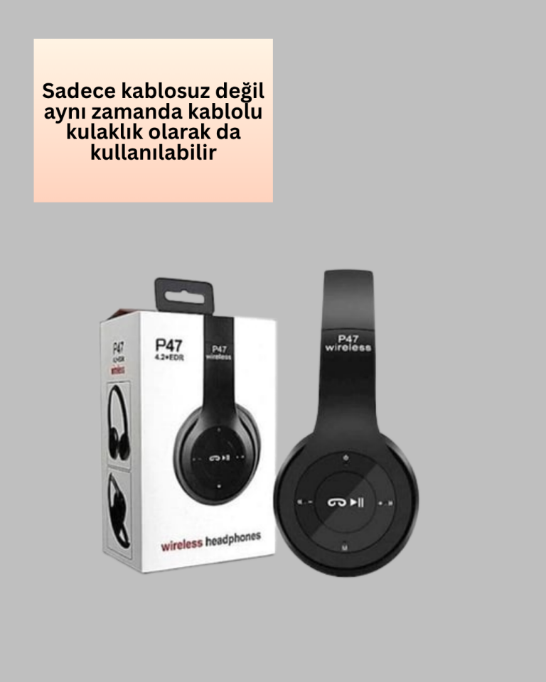 Bluetooth 5.0 Kablosuz Kulak Üstü Kulaklık | Stereo Ses ve Katlanabilir Tasarım - Lisinya
