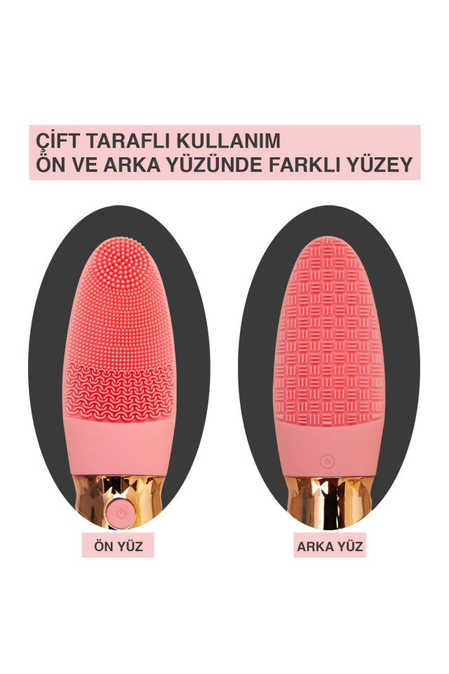 Derin Gözenek Temizliği İçin İnce Kaba Silikon Uçlu Elektrikli Yüz Temizleme Fırçası ( Lisinya )