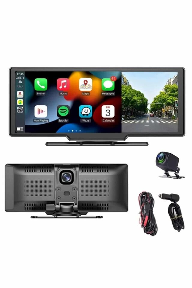 4K Ultra Araç İçi Ön ve Arka Kameralı Ekran HD 2 Kameralı Torpido Üstü Araç Multimedya - Lisinya