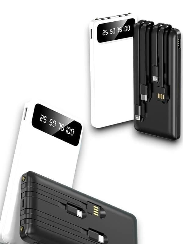 YamanHobi 20000 mAh Powerbank 4 Çıkışlı Hızlı Şarjlı LED Göstergeli-Siyah