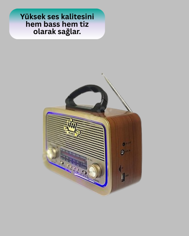 Taşınabilir Nostalji Radyo Bluetooth USB AUX Girişli - Lisinya