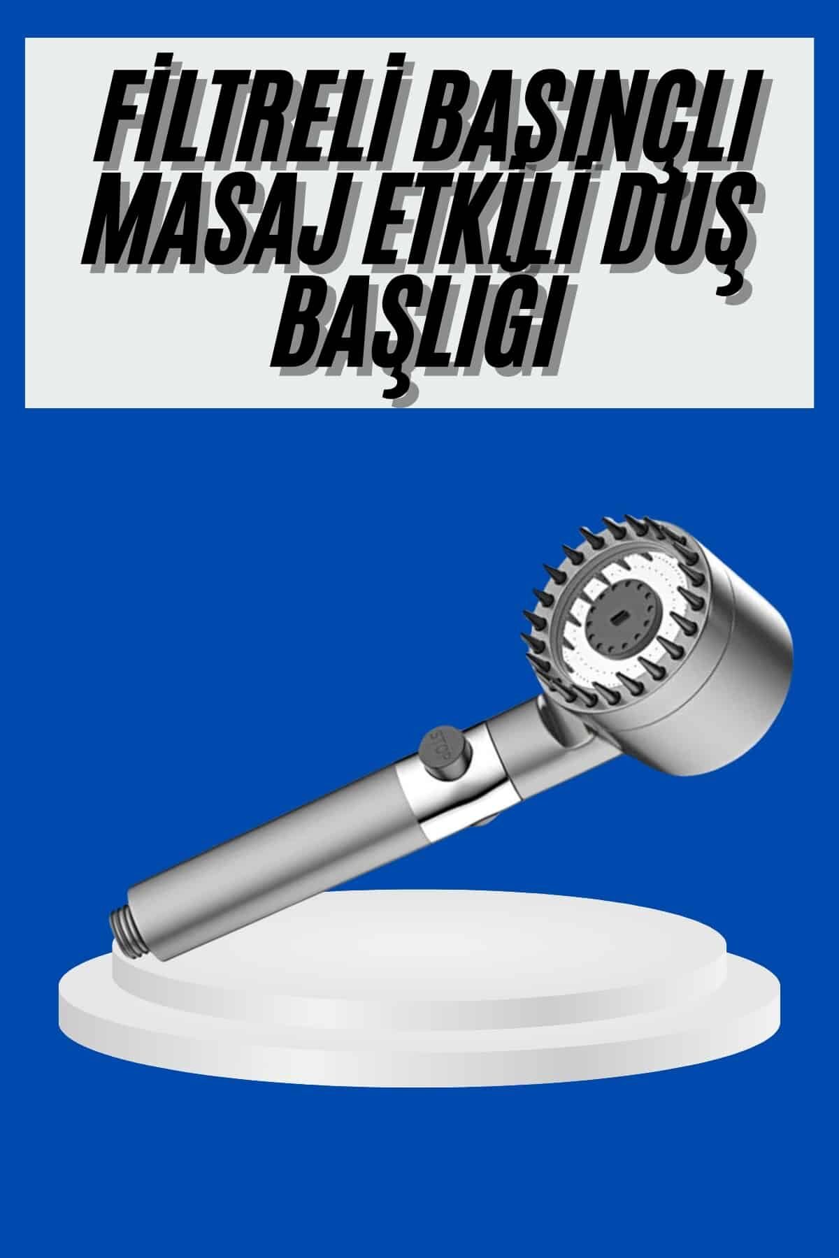 Yeni Nesil Duş Başlığı Paslanmaz Çelik Masaj Etkili Ergonomik Tasarım Su Basınçlı - Lisinya