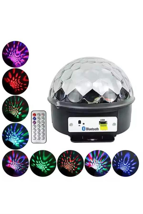 Disko Topu Renkli Işıklı Lazer Parti Bluetooth Bağlantılı Led Küre - Lisinya