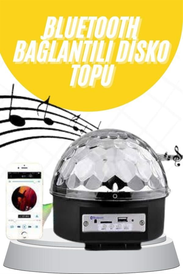 Disko Topu Renkli Işıklı Lazer Parti Bluetooth Bağlantılı Led Küre - Lisinya