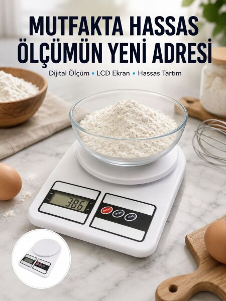 10 Kg Kapasiteli LCD Ekranlı Dijital Mutfak Tartıs Yeni Nesil - Lisinya