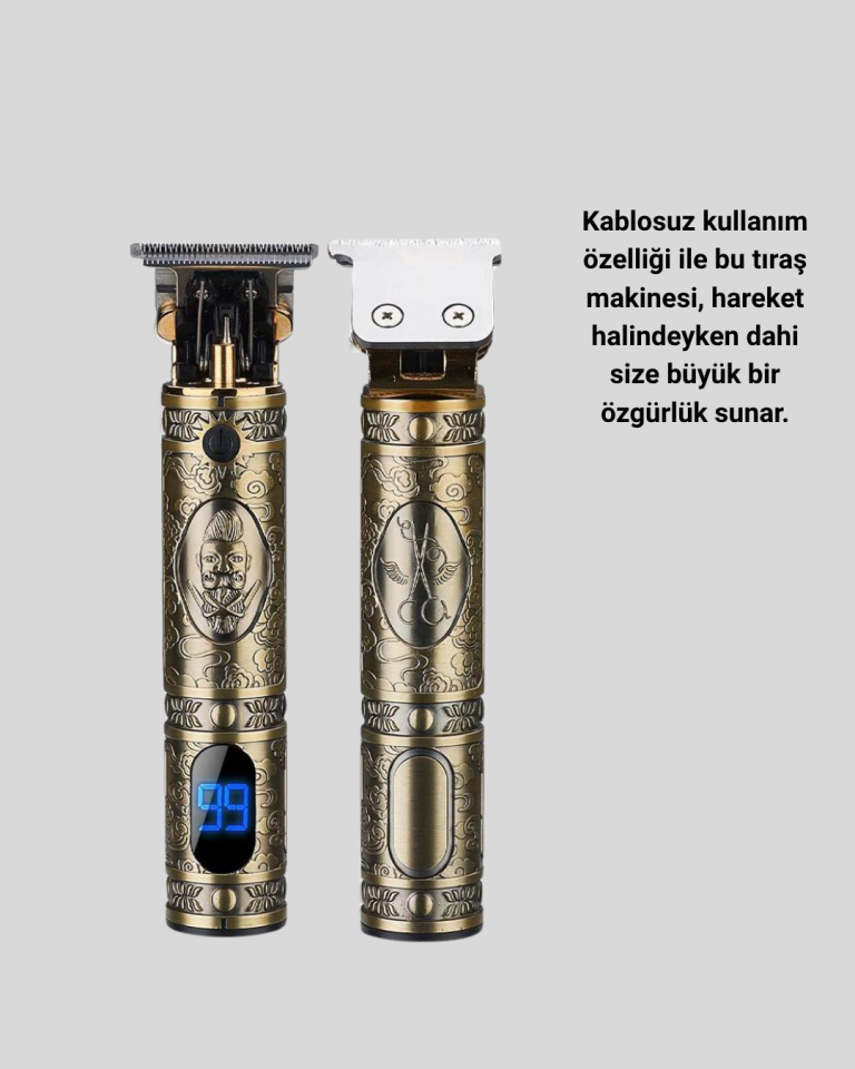 Kablosuz Şarjlı Profesyonel Tıraş Makinesi – 1800 mAh Lityum Pil - Lisinya