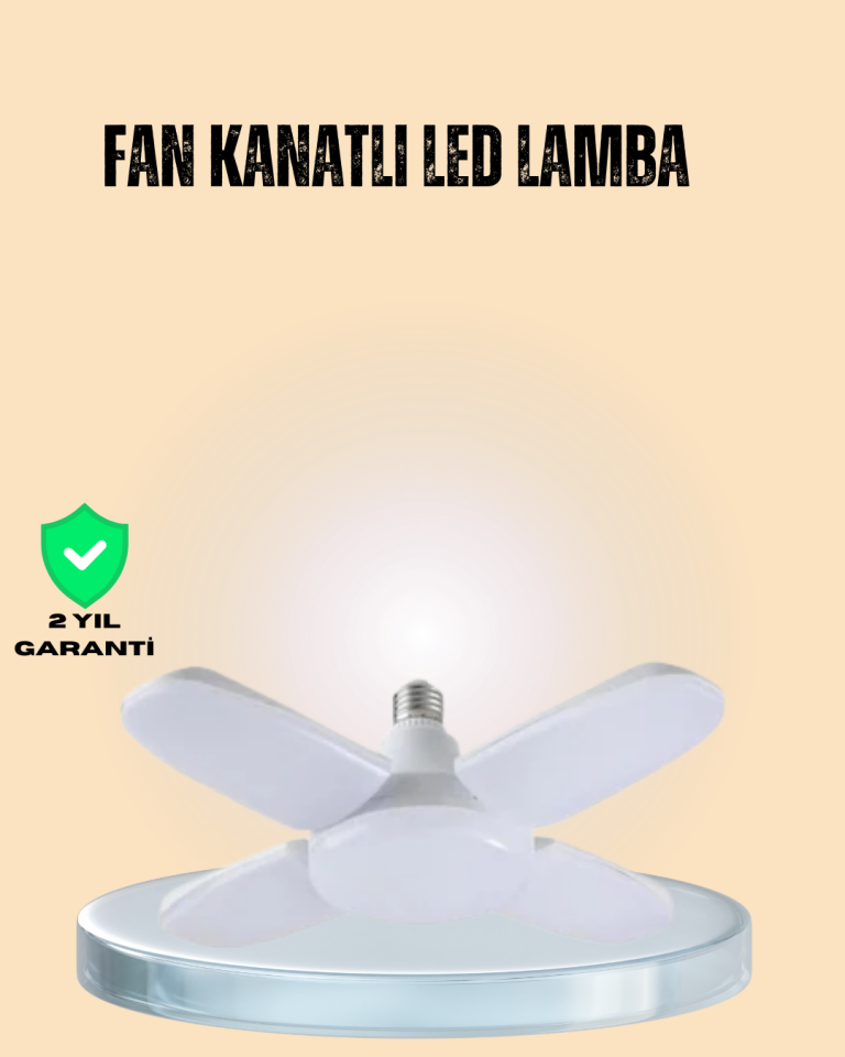 Yüksek Işık Güçlü LED Ampül 4 Kollu Katlanır Pervane Tasarım - Lisinya