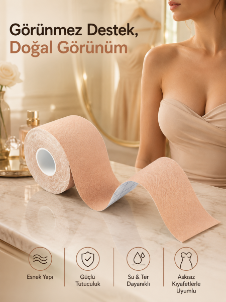 Toparlayıcı Göğüs Bandı Şekillendirici Ten Rengine Uygun Esnek Hassas Ciltlere Uygun - Lisinya