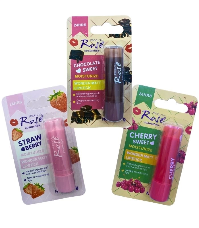 Yoğun Etkili Dudak Koruyucu Nemlendirici Balm Kiraz Çilek Çikolata (3lü Set) ( Lisinya )