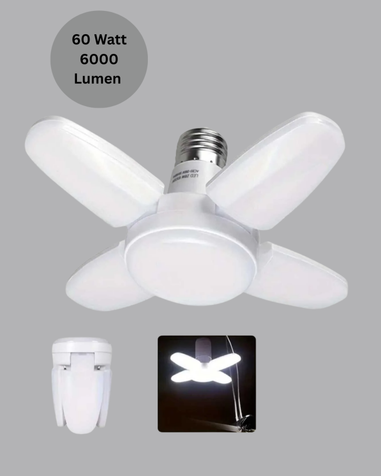4 Kollu Katlanır Pervane LED Ampül 60 Watt Yüksek Aydınlatma ve Enerji Tasarrufu - Lisinya