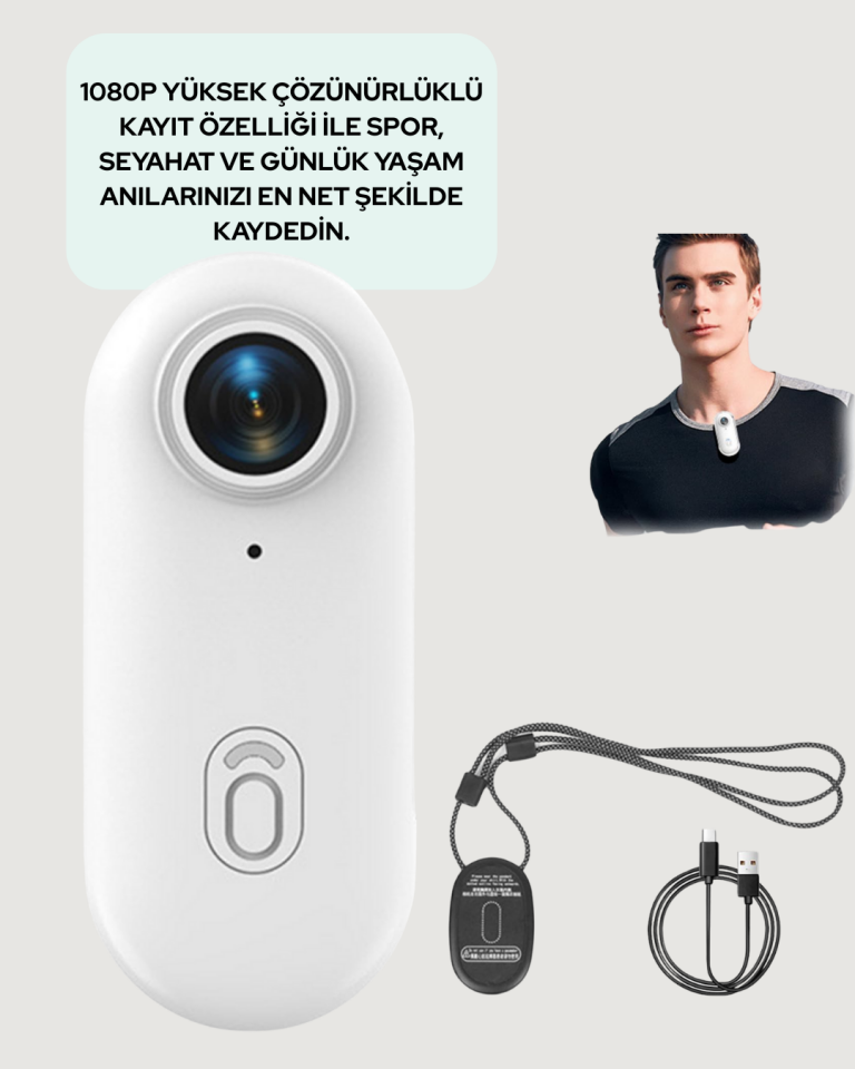 Geniş Açı Lensli WiFi Spor ve Vlog Kamerası - Lisinya