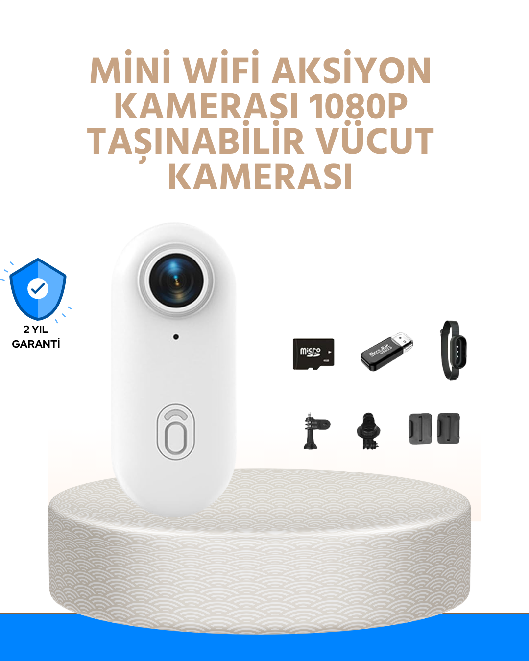 Suya ve Darbeye Dayanıklı Kompakt Spor Kamera 1080P - Lisinya