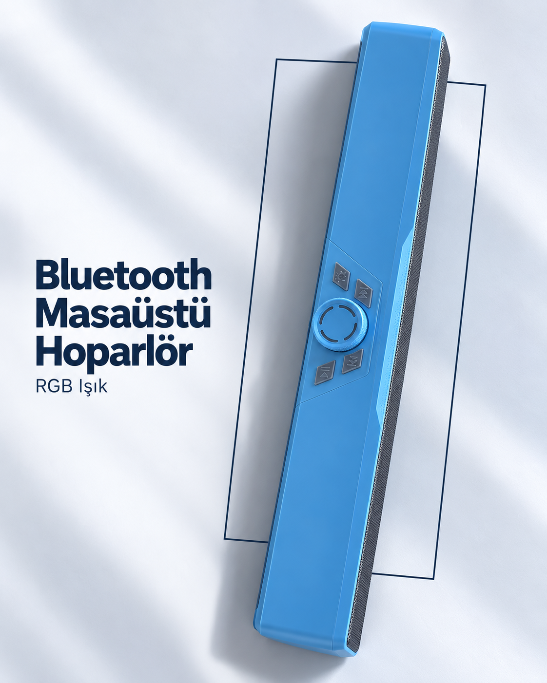 USB Bellek ve TF Kart Destekli Şarj Edilebilir Bluetooth Masaüstü Hoparlör Mavi - Lisinya