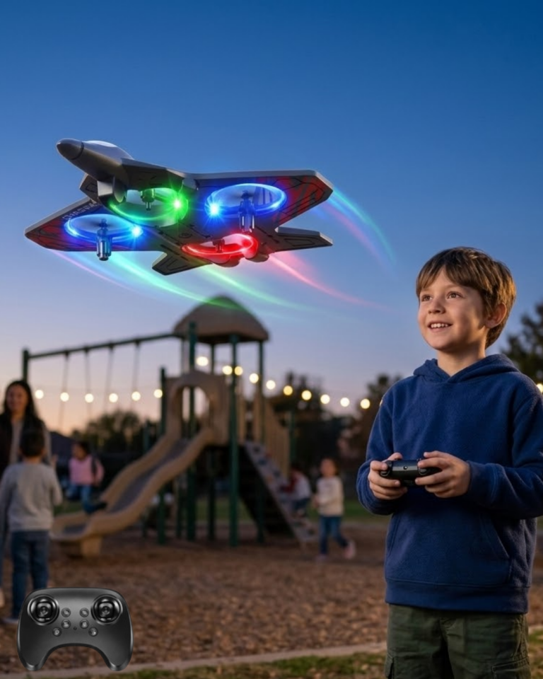 YamanHobi LED Işıklı Fighter Jet Drone Uzaktan Kumandalı 360° Dönüşlü