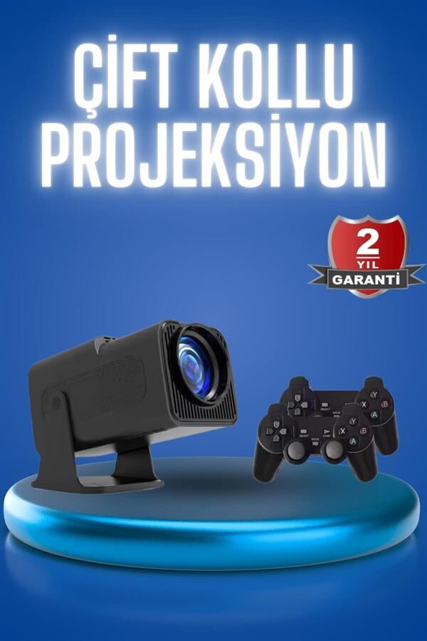 Android Projeksiyon Siyah Taşınabilir Sinema Projektörü 4k 1080p Ev Sineması Bluetooth - Lisinya