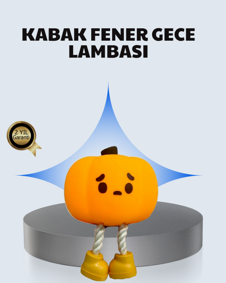YamanHobi Balkabağı Gece Lambası Telefon Standlı Şarjlı 3 Kademeli
