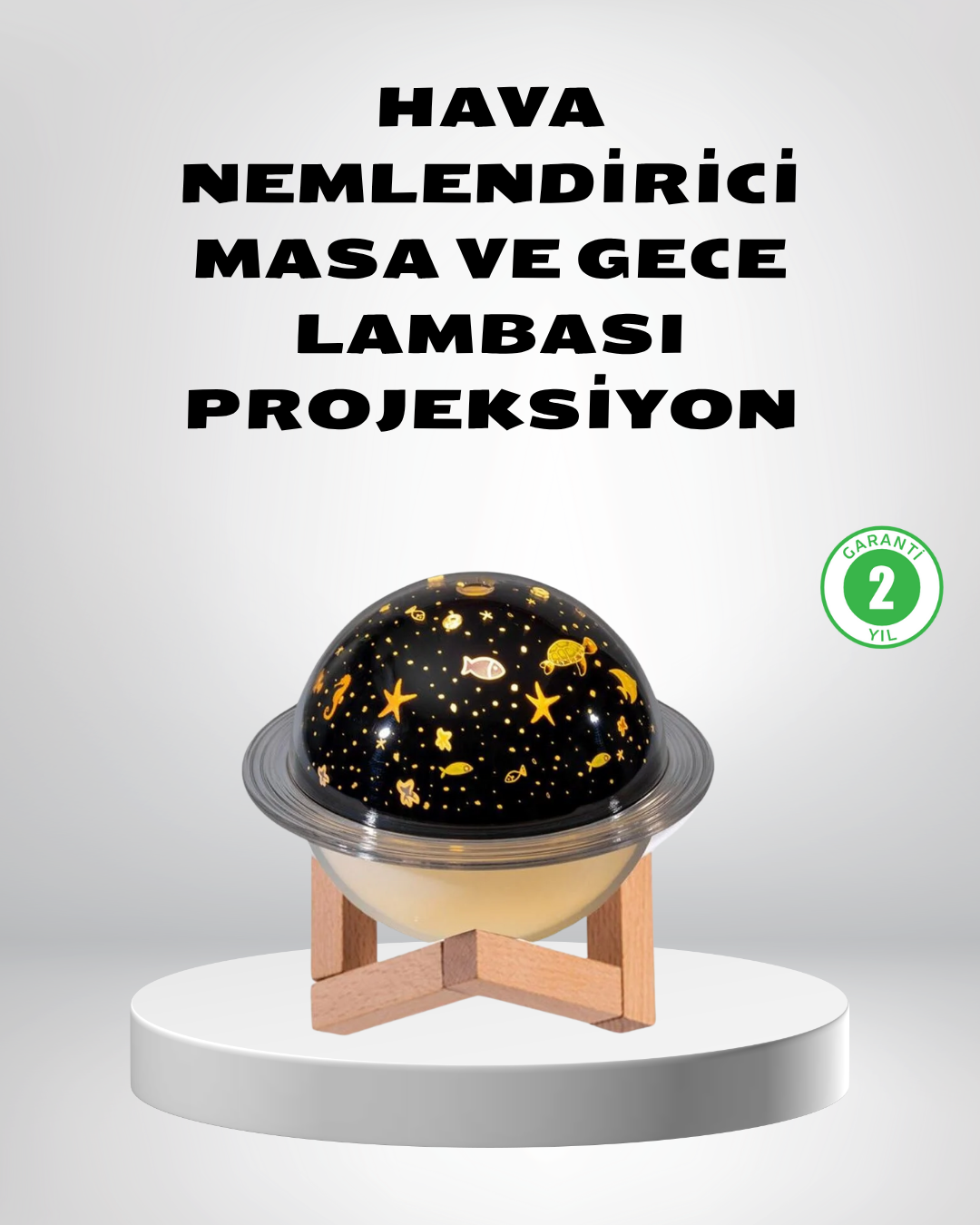 USB Projeksiyon Gece Lambası ve Hava Nemlendirici – Aromaterapi Destekli, Taşınabilir Mini - Lisinya
