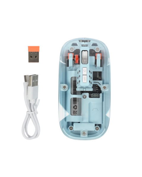 800 1600 DPI Ayarlanabilir Mavi Kablosuz Mouse Pilli
