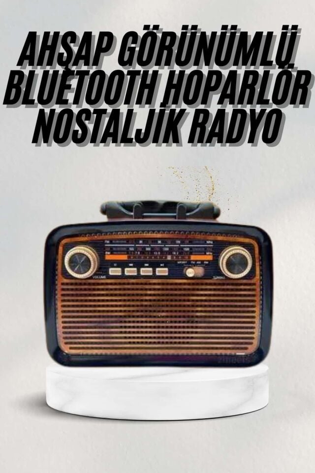 Bluetooth Hoparlör Ahşap Renk Vintage Işıklı Nostaljik Radyo Fm Ahşap Görünümlü - Lisinya
