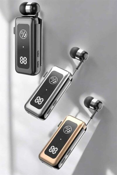 Makaralı Bluetooth Kulaklık Kulak İçi Dijital Göstergeli Yüksek Ses Kaliteli - Lisinya