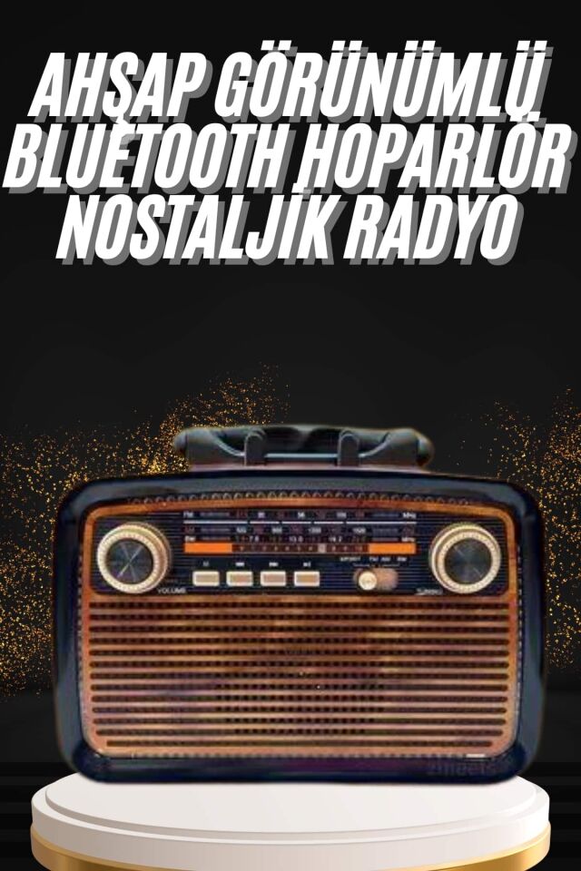Nostaljik Görünümlü Ahşap Radyo TF SD USB Girişli Led Fener Işıklı - Lisinya