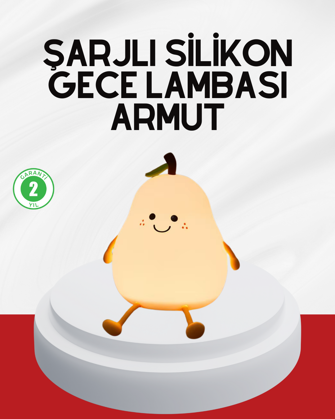 USB Şarjlı Armut Gece Lambası Dokunmatik Renk Değişimli - Lisinya