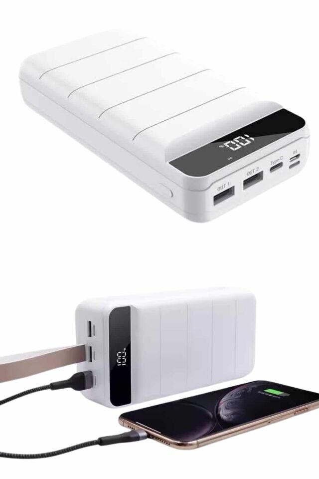 50.000 Mah Powerbank Turbo Hızlı Led Göstergeli Android İOS Uyumlu Taşınabilir Askılı - Lisinya