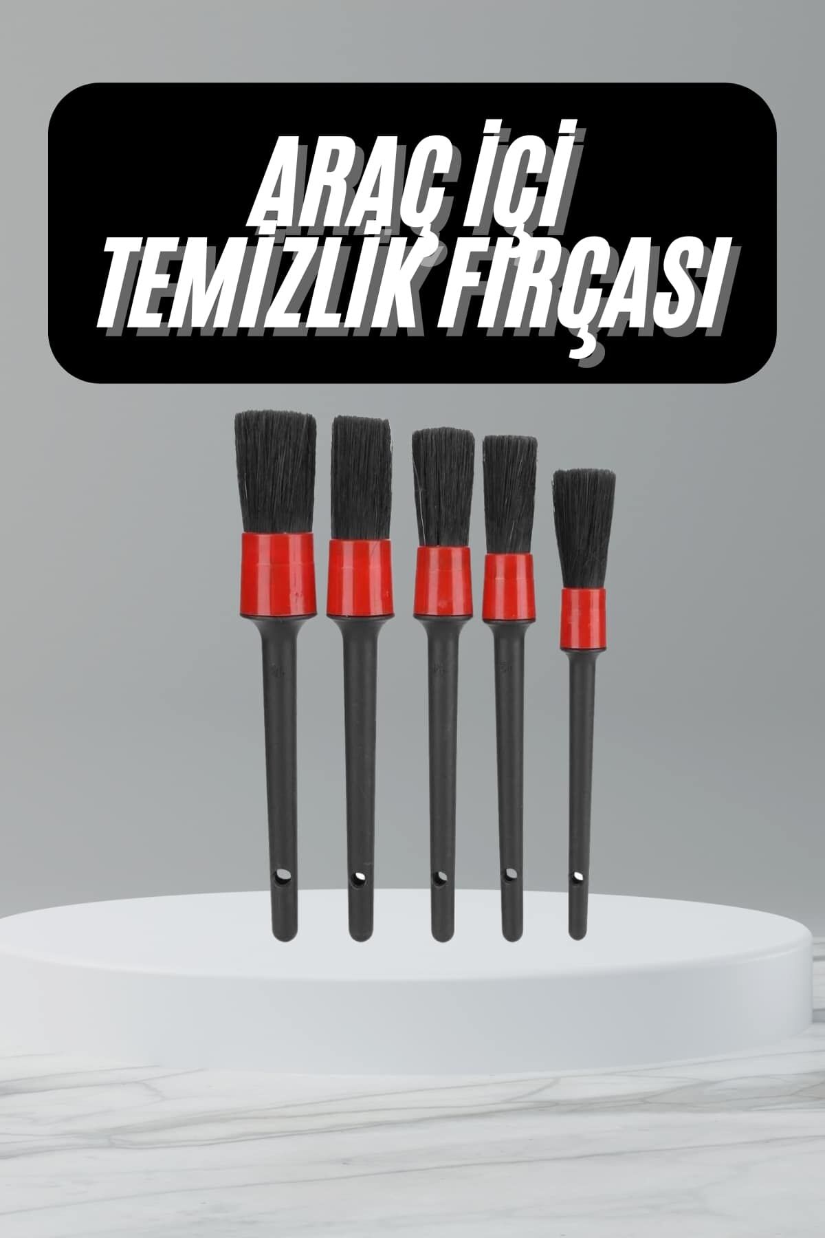 5 Adet Oto Detaylı Temizleyici Araç İçi Temizlik Fırça Seti Koltuk Döşeme Kapı Toz Alma Fırçası - Lisinya