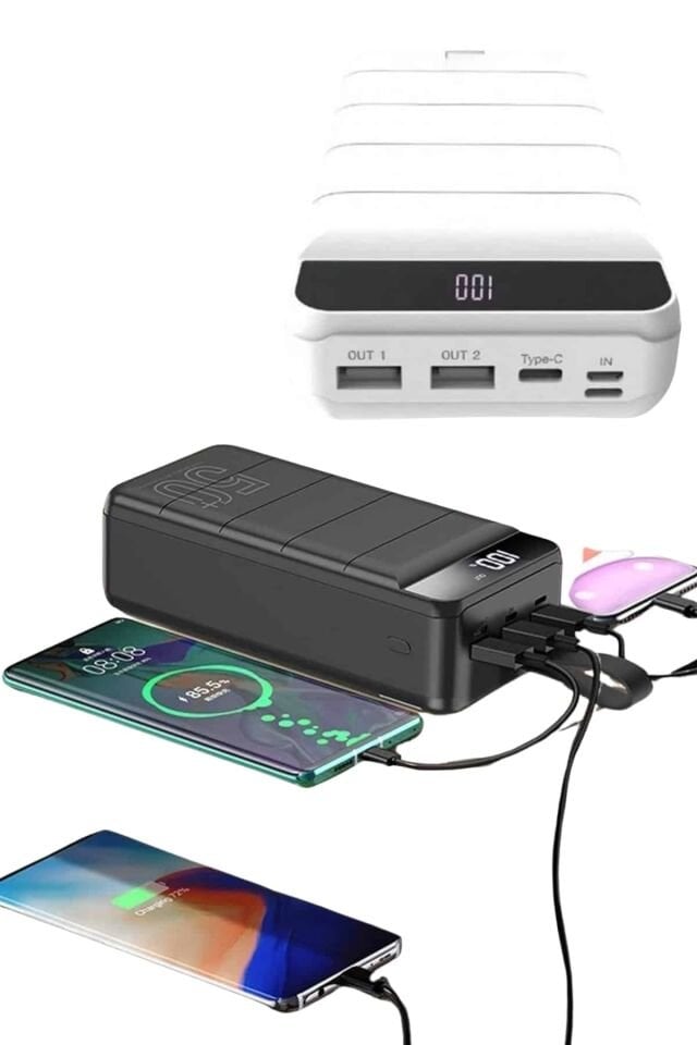Hızlı Taşınabilir 50.000 Mah Powerbank Led Ekran Android ve İOS Uyumlu - Lisinya