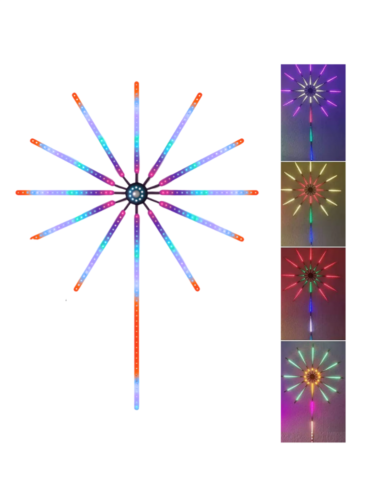 Uygulama Destekli RGB LED Havai Fişek Duvar Aydınlatması - Lisinya