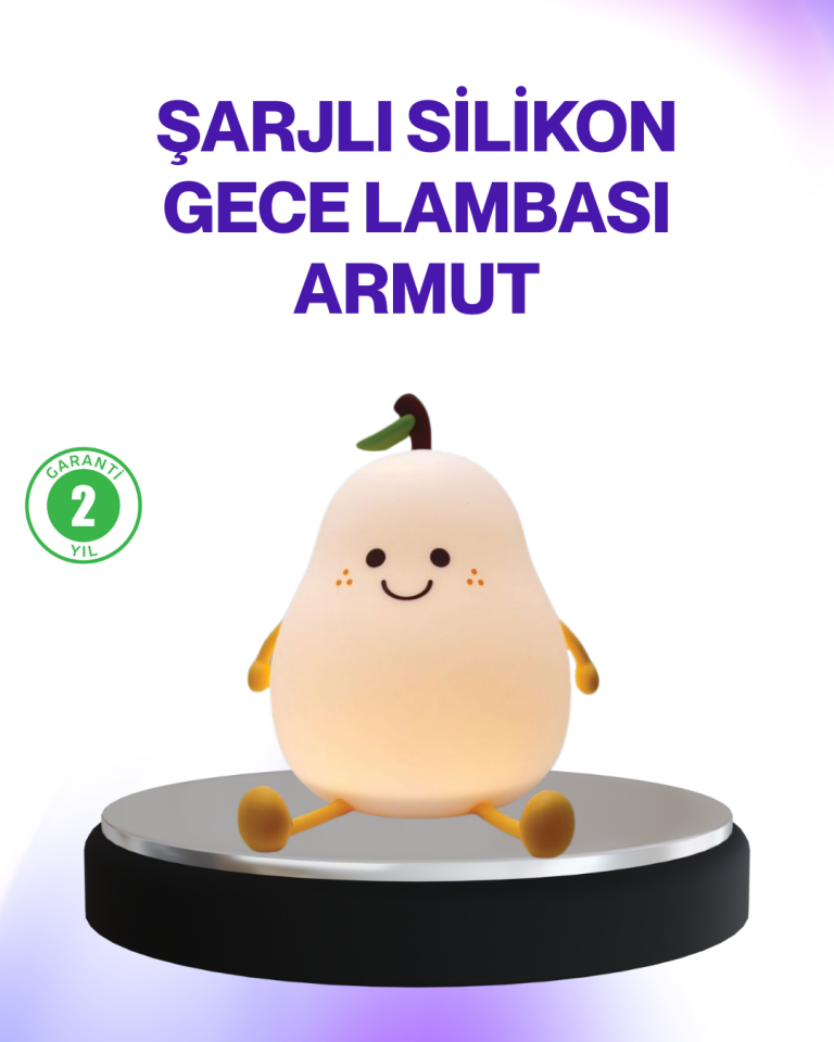 YamanHobi Armut Gece Lambası USB Şarjlı Ayarlanabilir LED Masa Lambası