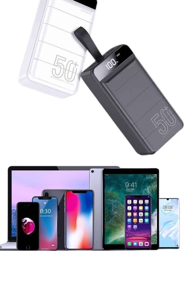 Hızlı Taşınabilir 50.000 Mah Powerbank Led Ekran Android ve İOS Uyumlu - Lisinya