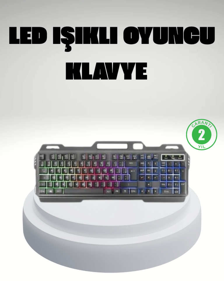RGB Işıklı Oyuncu Klavye Mouse Seti – Türkçe Q, Ayarlanabilir DPI-YamanHobi